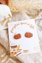 Fun Cute Fall Stud Earrings | Pumpkin Mug Fall Studs