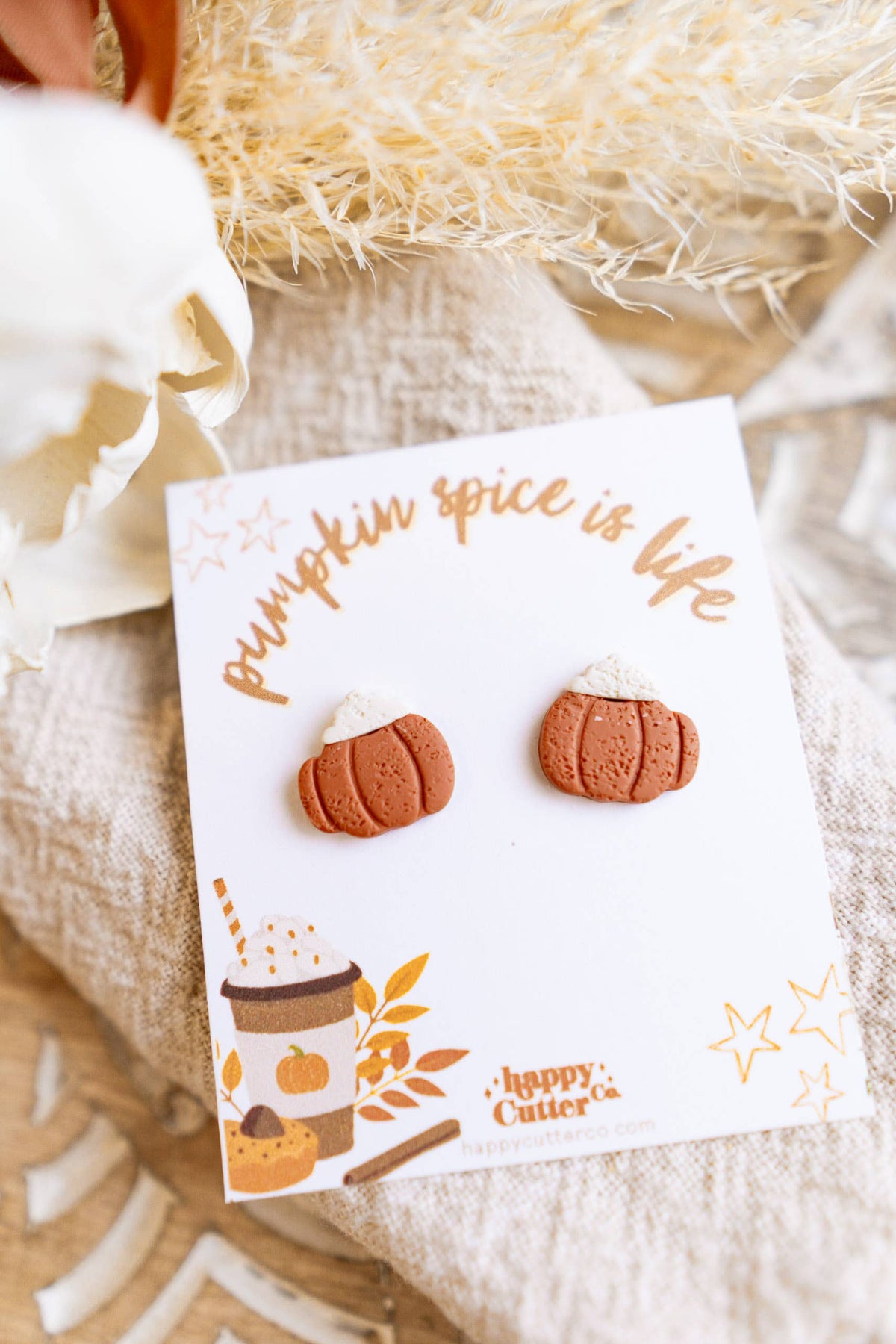 Fun Cute Fall Stud Earrings | Pumpkin Mug Fall Studs
