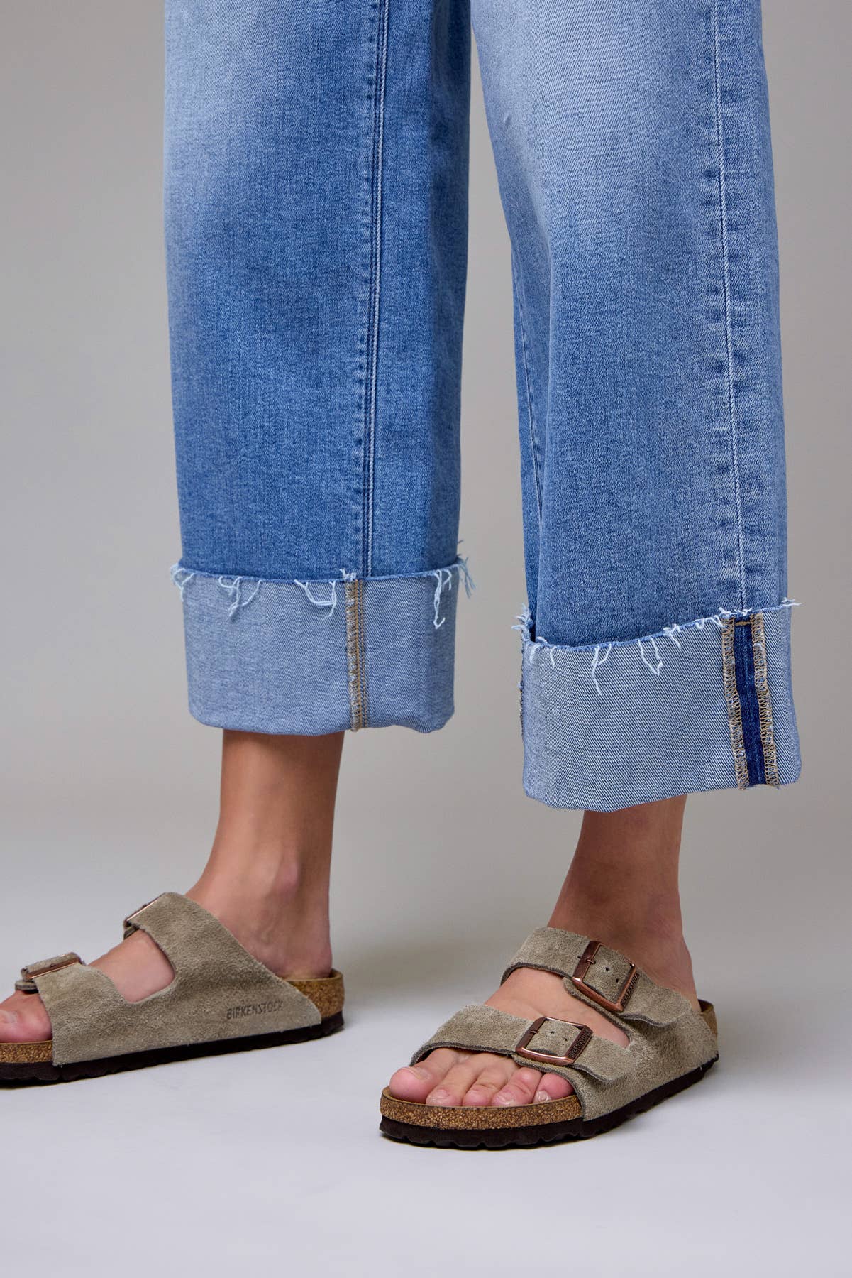 Brittney Cuffed High Rise Wide Leg Jeans