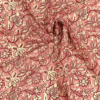 Floral Chiffon Square Scarf – Ecru & Pink