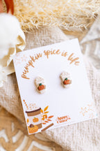 Pumpkin Spice Latte Cup Clay Earrings | Cute Fall Studs