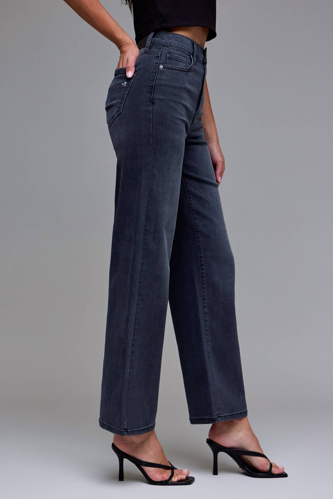 Lily Black High Rise Dad Jean