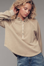 Faith Thermal Knit Henley Pullover