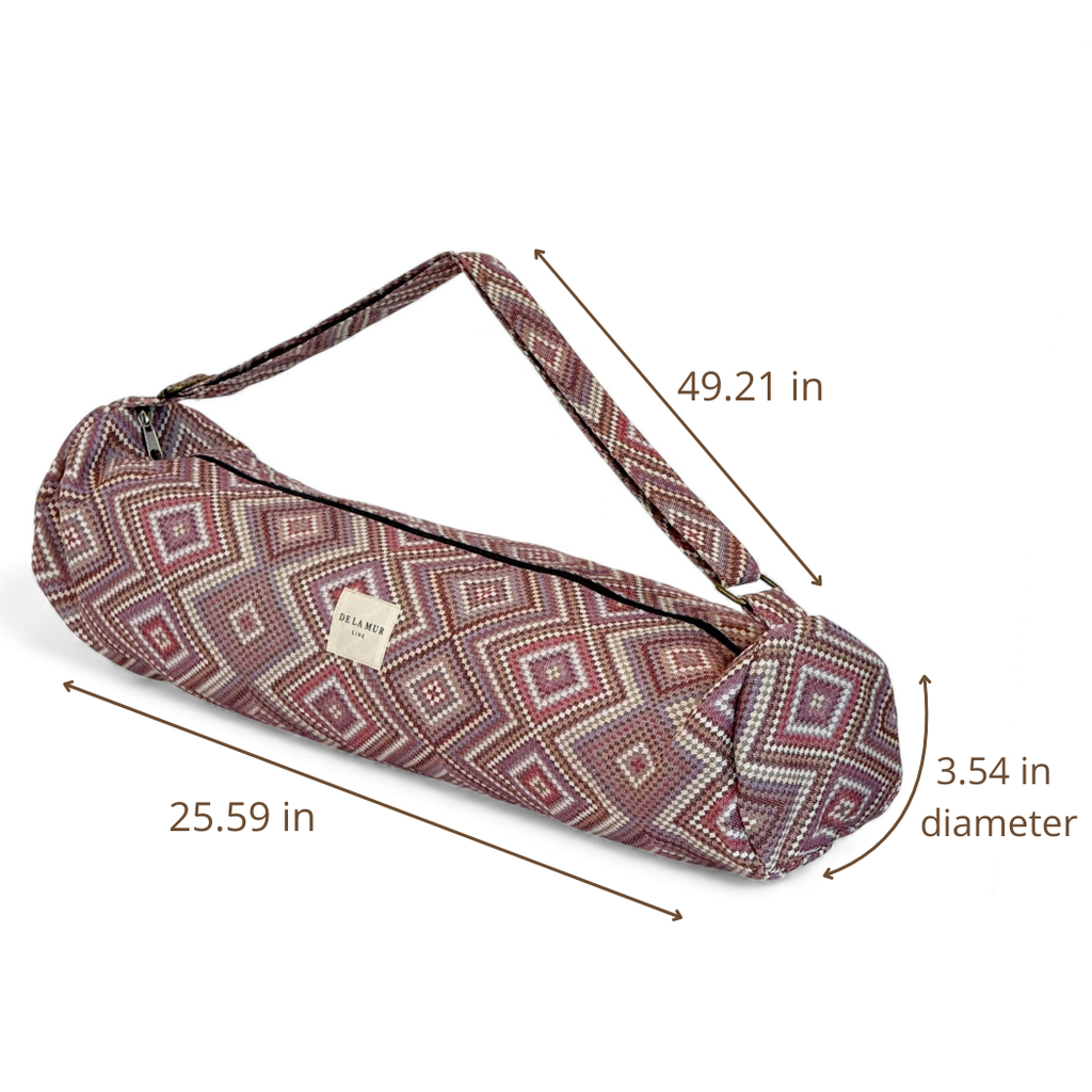 Geometric Jacquard Yoga Mat Bag – Pink & Lilac