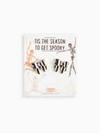 Halloween Studs | Black White Striped Bow Halloween Earrings