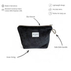 Corduroy Large Makeup Bag – Charcoal Gray