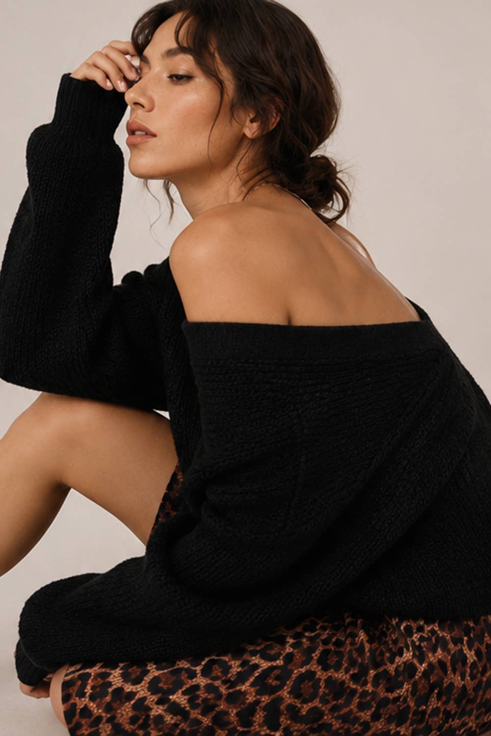 Chic Reversible Sweater | Wool Blend 2-Way Twist Knotted Top