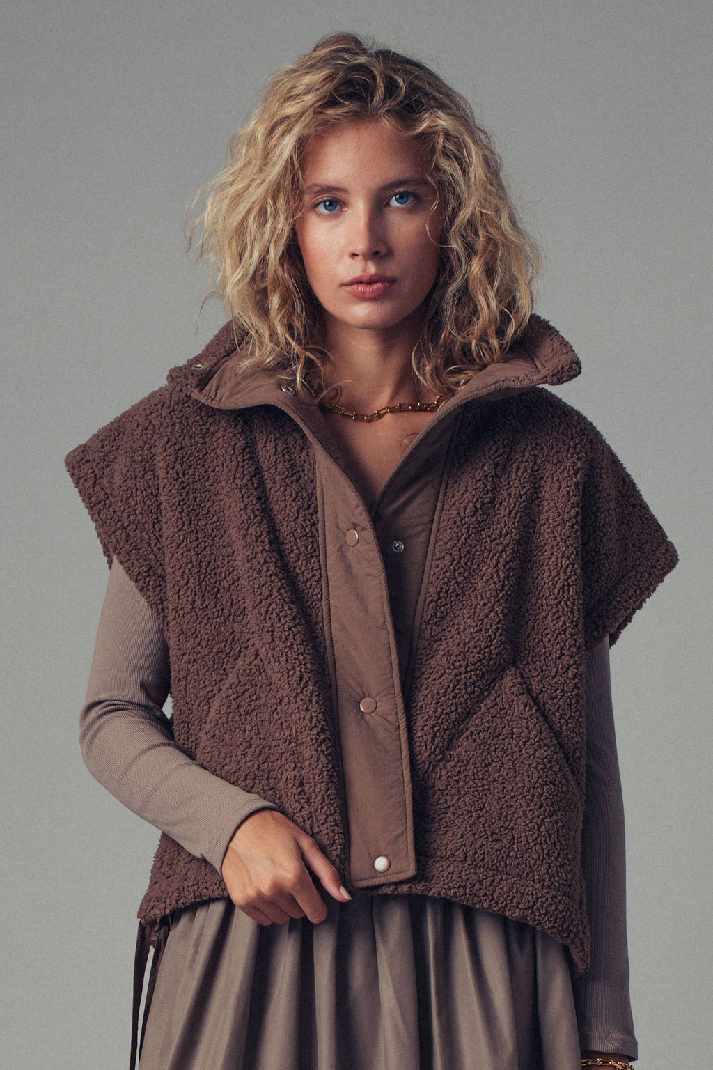 Tori Quilted Sherpa Vest