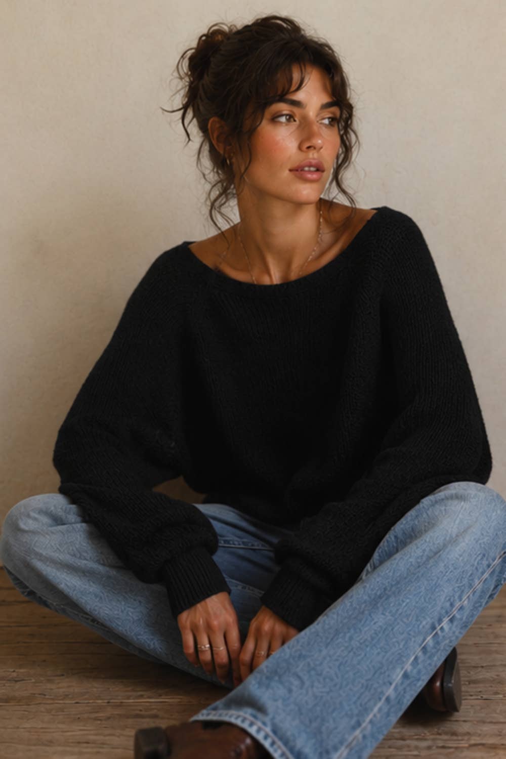 Chic Reversible Sweater | Wool Blend 2-Way Twist Knotted Top