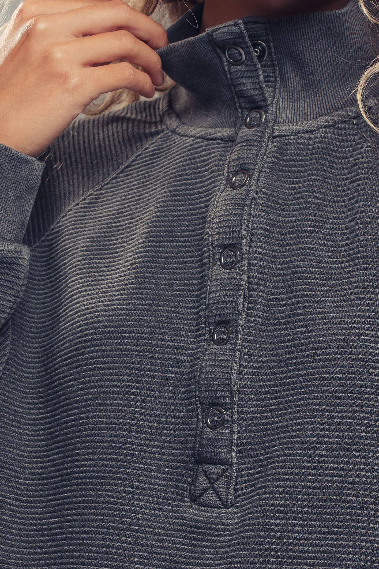 Faith Thermal Knit Henley Pullover