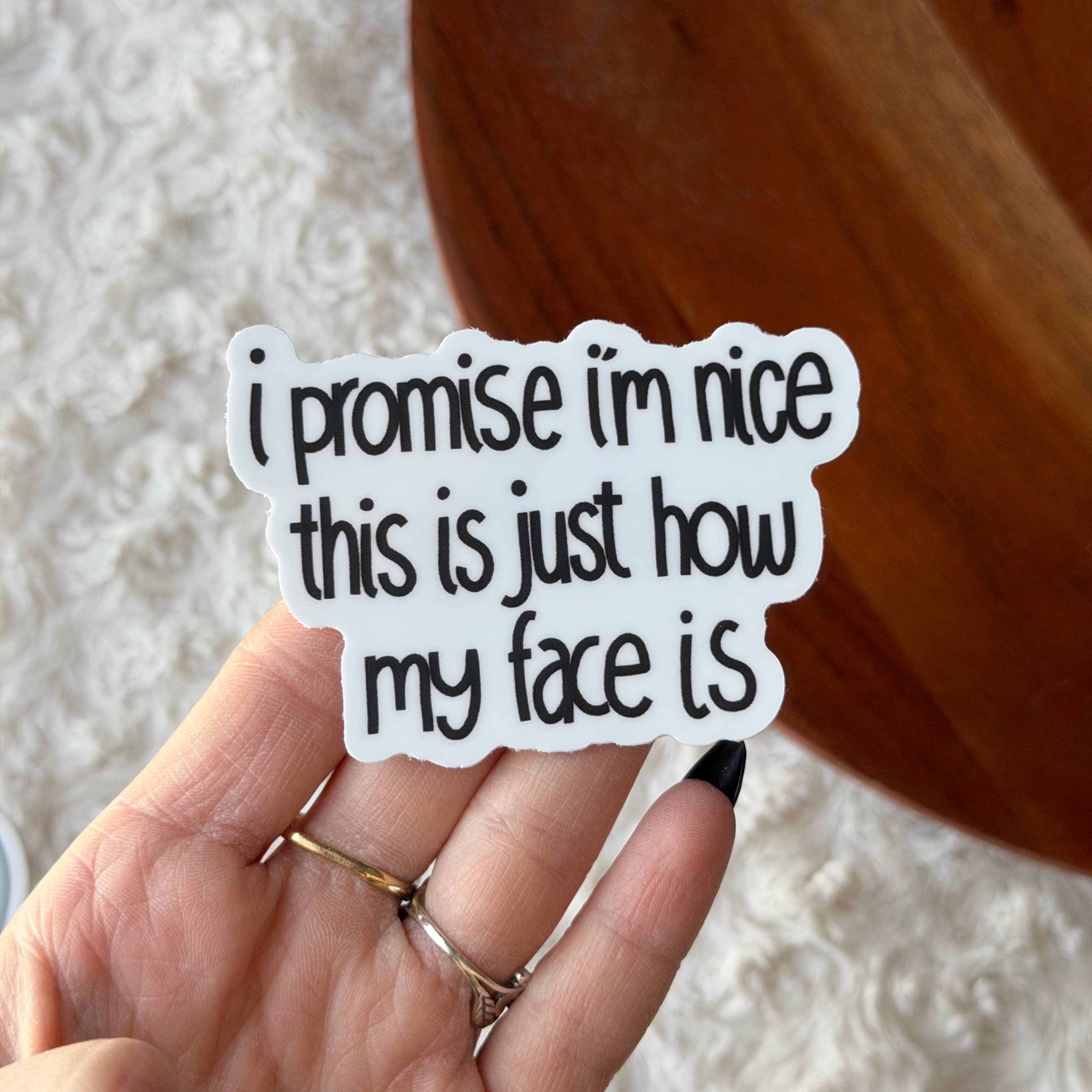 "I Promise I'm Nice This Is Just How My Face Is" Sticker