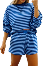 Macy Drop Shoulder Striped Short Set
