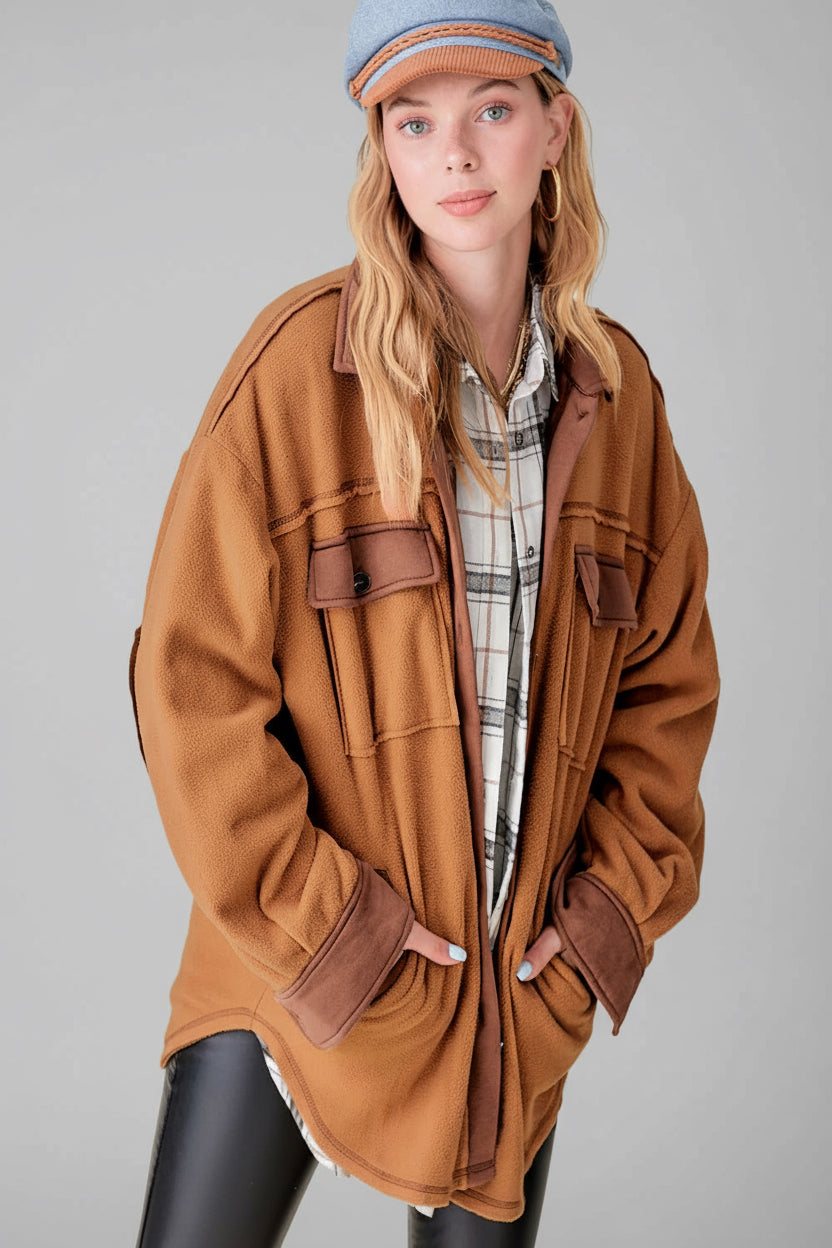 Mandy Soft Brushed Fleece Shacket