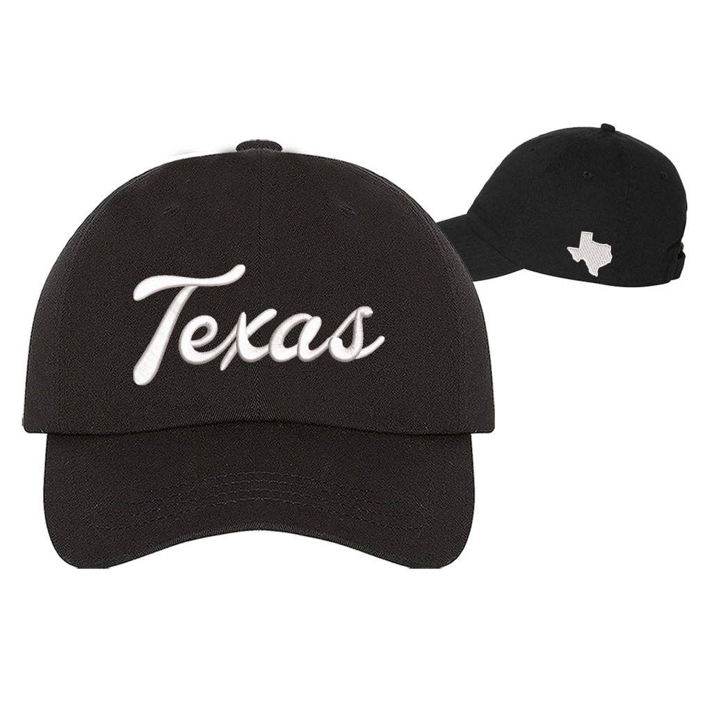 Texas Script Embroidered Baseball Hat