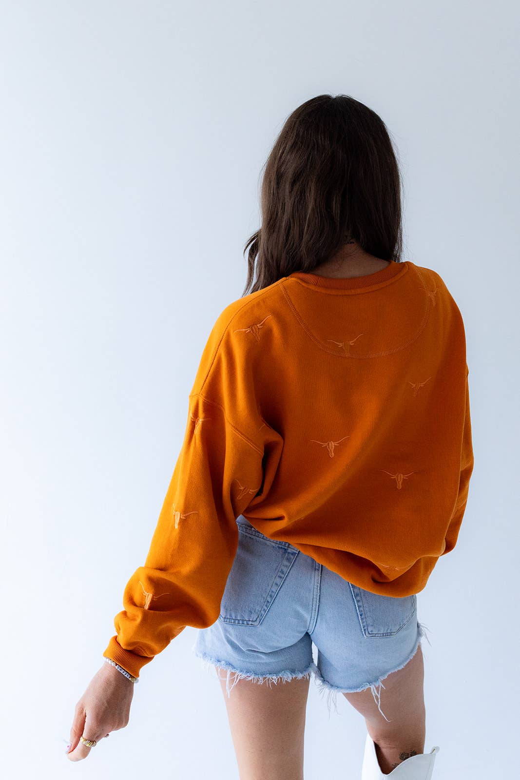 Ava Texas Ritter Lantern Sleeve Crew