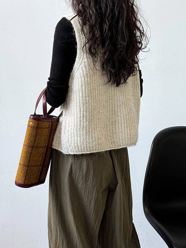 Loose Sleeveless Split-Joint V-Neck Vest Top